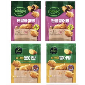 비비고 슈크림 붕어빵 300g x2 + 비비고 단팥 붕어빵 300g x2(총4개)