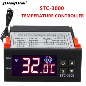 STC-3000 온도 컨트롤러 온도조절기 습도 제어 온도계 습도계 컨트롤러 온도 조절기 12V 24V 220V, 1개