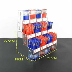 투명 볼펜 꽂이 홀더 계단식 문구점 아크릴 펜 진열대, 2단 8칸, 1개