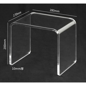 투명 아크릴 스툴 고스트 테이블 의자 현관 스툴 플랫 벤치 등받이없는 의자 사각 미니 예쁜 의자