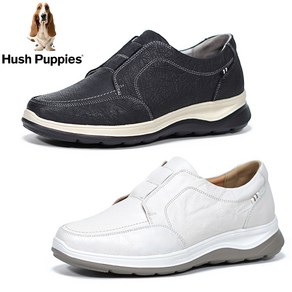 허쉬파피 Hush Puppies 남성 경량 라운드 토 고급스러운 질감 소가죽 슬립온