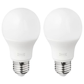 IKEA 이케아 RYET 뤼에트 LED 전구 2개세트 E26 600루멘 구형 오팔화이트색상 804.267.73 인테리어조명, 2개