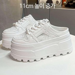 11CM 여성 뮬슬리퍼 통굽 로퍼 운동화 블로퍼 뮬힐 키높이