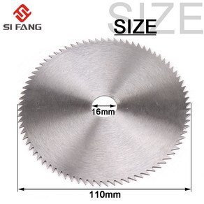 SI FANG HSS 원형 톱날 회전 공구 금속 커터 전동 목재 절단 디스크 드릴용 OD 110mm ID 16-20mm, 02 16mm hole, 1개