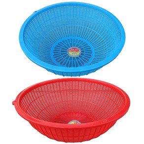 용궁 왕소쿠리 다용도 플라스틱 쌀 채반 원형소쿠리 물빠짐 설거지통, 하늘, 1개