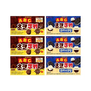 롯데제과 abc 초코쿠키50g 3개+쿠키앤크림43g 3개 6개, 1세트