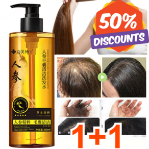 1+1 모낭 클렌징 인삼 샴푸 샴푸 대용량 샴푸, 8개, 300ml