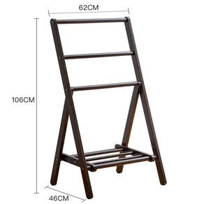 스탠드 스텐드 원목행거 틈새 호텔 행거 원목 50cm 앤틱 우드 틈새선반 나무 수건걸이, 호두 업그레이드