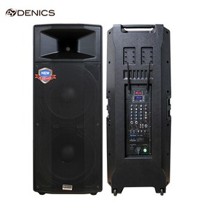 데닉스 DY-2000W 15인치 더블우퍼 전기식 포터블 앰프 스피커 1000W 무선마이크2개, 3.핸드+헤드셋