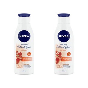 NIVEA Body Exta Whitening Body Lotion 니베아 내추럴 글로우 셀 리페어 바디로션 2팩, 2개, 200ml