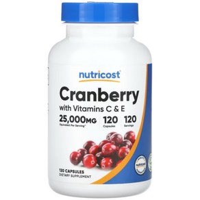 Nuticost Canbey 크랜베리 비타민 C & E 25000mg 120정, 1개