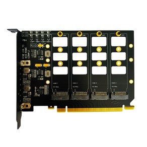 부품 PCI-E 신호 어레이 카 어댑터 4 포트 M.2 NVMe SSD-PCIE X16 M 키 하 라이브 변환기 리더 확장, 01 Black, 한개옵션1