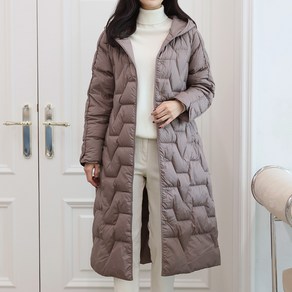 여성 겨울 A라인 빅 후드집업 경량 다운 롱패딩 퀼팅점퍼 padded coat