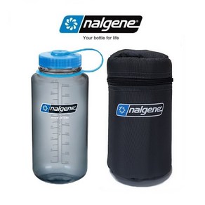 [Weshop] [Nalgene] 날진 물통 케이스 세트 (날진 트라이탄 루프통 1리터 1개 + 보온보냉케이스 1리터용 1개), 물병 (GRAY) ,케이스 (블랙)