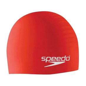 Speedo 남녀공용 실리콘 수영모자 수모, Speedo Red