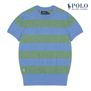 POLO RALPH LAUREN 폴로 랄프로렌 여성 코튼 블렌드 숏 슬리브 스웨터 스트라이프