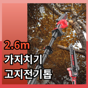 LongSaw 장대 전기톱 2.6m 전동 톱 고지 전지 가위 충전식 체인톱 가지치기, 1개, 6인치,5AH,배터리1개