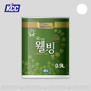 KCC페인트 숲으로 웰빙 에그쉘광 친환경 프리미엄 수성페인트 아토피안심, 1개, 백색, 0.9L