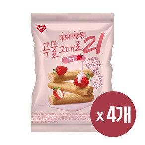 더조은 곡물그대로 21 크리스피롤 딸기, 4개, 150g