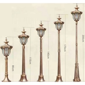 파워솔라 유럽풍 원형육각전기가로등80cm~2m50cm1등(중형) 잔디등 정원등 공원등 펜션등 인테리어등 가로등, 170cm