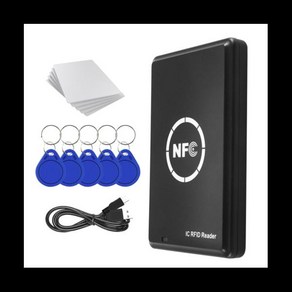 NFC복사기 RFID 13.56KHz 열쇠 고리 스마트 카드 리더 라이터 13.56MHz 암호화 프로그래머 USB UID T5577, 1개