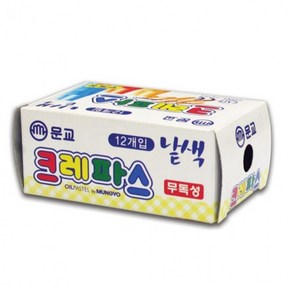 단색 크레파스 12개입 문교 유아 색칠 교구, 1개, 빨강