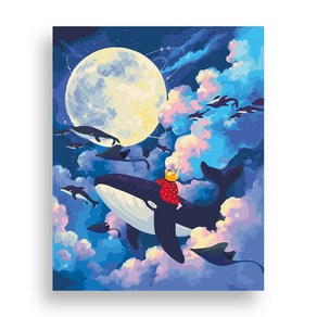 위메이크 페인팅 DIY 명화그리기 세트 구름을 쓴 소녀 40x50, 1개