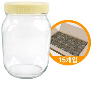 카시안 꿀병 1.2kg 15개 한박스 BN 유리 저장 보관 밀폐 용기 과실주병