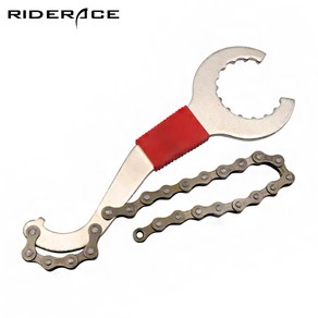 RIDERACE 3in1 스프라켓 홀더 BB 비비 바텀 브라켓 렌치 락링 프리휠 공구, 단일, RL7741, 1개