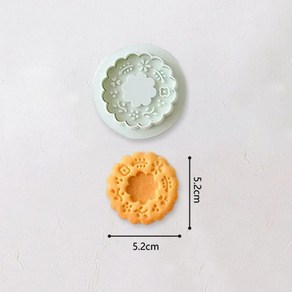 잼샌드위치 꽃 쿠키 커터 크리스마스 비스킷 금형 프레스 가능 퐁당 스탬프 새해 케이크 장식 베이킹