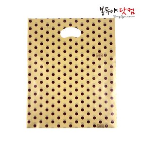 봉투야닷컴 LDPE 40호 (40x49cm) 50장 비닐쇼핑백, 도트-골드