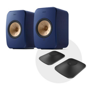 [겨울프로모션패키지] KEF 케프 LSX II 스피커 + P1 Desk Pad 스탠드 패키지, Blue, 블랙