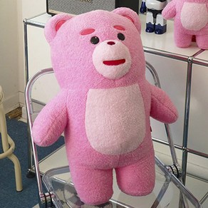 벨리곰 뽀글이 대형 인형 60cm 애착 핑크 곰돌이 동물 곰인형, 1개