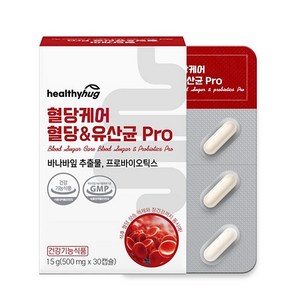 헬씨허그 혈당케어 혈당&유산균 Po 500mg x 30캡슐 915231, 1개, 30정