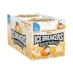 ICE BREAKERS 스파클링 파인애플 망고 셀처 무설탕 민트 틴 42.5g(1.5온스) (8개), 340g, 1개