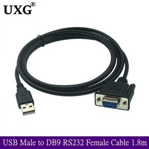 USB Male To DB9 RS232 COM 암 케이블 어댑터 변환기 Win 7 8 10 Pro 시스템 지원