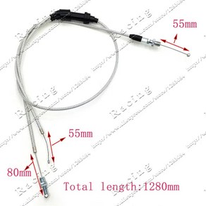 더블 자동 오토바이 기화기 스로틀 그립 케이블 레이싱 모토크로스 더트 바이크에 128cm, 1개