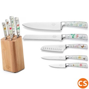 레녹스 6피스 주방칼 블록 세트 버터플라이 메도우 Lenox Buttefly Meadow 6 Pc. Knife Set with Block, 6개