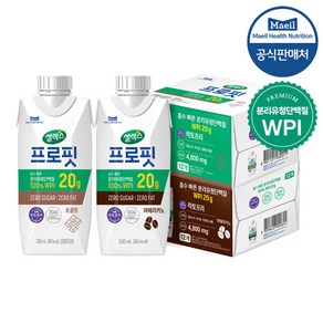 [본사직영]셀렉스 프로핏 웨이프로틴 드링크 초콜릿+아메리카노 [330ml x 총 24팩], 단일속성, 330ml, 24개