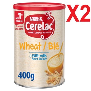 400G 2통 네슬레 세레락 이유식 위트 인판트 시리얼 윗 밀크 6개월이상 Nestle Ceelac Wheat Infant Ceeal with Milk, 2개