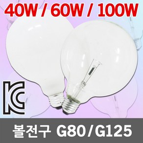 볼전구 볼구 볼램프 보올전구 보올구 보올램프 전구 램프 G80 G125 인테리어 40W 60W 100W 투명 불투명 식탁등 주방등 방등 다용도 백열전구 백열램프, 05. 일광 볼전구 G80 불투명 40W, 1개