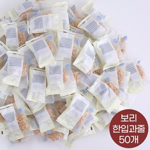 강릉은정한과 보리 한입과줄 낱개포장 벌크 대용량 사무실 탕비실 간식 옛날과자 유과, 50개, 16g