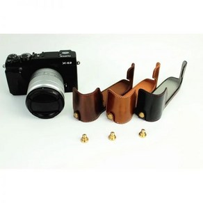 카메라슬링백 여행용 호환형 캐리어 Fujifilm XE2 X-E2 X-E1 XE1 PU 가죽 하프 바디 세트 패션 카메라 가방 케이스 배터리 개방 커버150256, Coffee, 커피, 1개