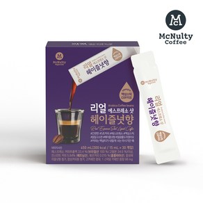 맥널티커피 리얼 에스프레소 샷 헤이즐넛향 액상 스틱 커피, 15ml, 30개입, 1개