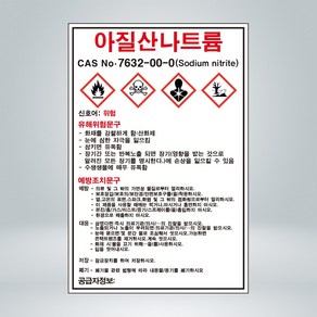 아질산나트륨 MSDS 표시 포맥스