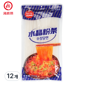 하이디라오 수정당면 훠궈 마라탕재료 (가는면) 국봉, 300g, 12개