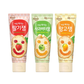 복음자리 바로 짜먹는 딸기잼 +사과버터잼 +망고잼 (300g), 1개, 300g