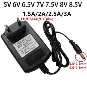 5 V 6V 6.5V 7V 7.5V 8V 8.5 범용 전원 어댑터 110V 220V AC/DC 6 6.5 7 7.5 8 1.5A 2A 2.5A 3A 공급, 03 UK plug_07 8.5V_01 1.5A, 1개