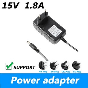 전원 어댑터 AC100-240V 영국 플러그 AU 플러그 조명 변압기 전원 공급 장치 15V 1800MA 15V 1.8A 5.5x2.1mm, 1개, 없음, 1) EU - 15V-1.8A