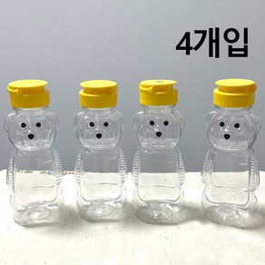 다앤디 곰돌이 꿀통 소분용기 뚜껑밀폐 소스통, 1세트, 240ml